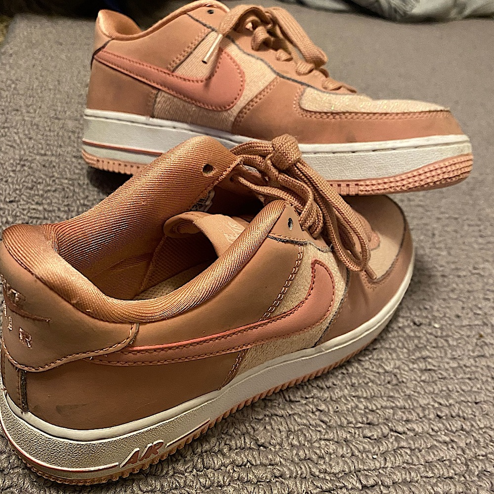 Custom pink glitter Air Force Ones